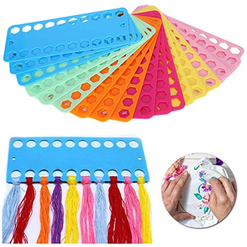 18 carte per organizzare il filo da ricamo, 20 fori per filo interdentale in plastica, bordo per avvolgimento del filo per bobina, strumento per riporre il filo per cucito, per