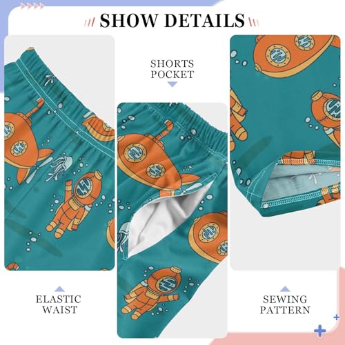 ZZXXB Submarine Diving Boys Long Pants Soft Trousers Elastic Waist Kids Lounge Bottoms with Pockets S-XL4