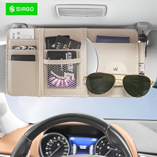 Image of SIAGO SIA137 Car Sun Visor Organizer Stylish Storage Solution (Beige)