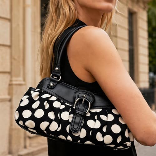 Sac à main décontracté avec boucle et texture plissée rétro Y2K