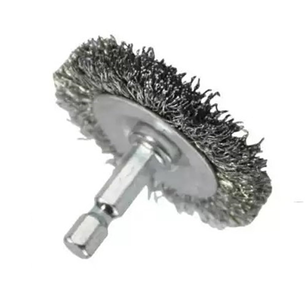 1 set di spazzole a gambo esagonale, tipo penna a tazza, spazzola metalIica in acciaio al carbonio, utensile abrasivo alimentato in metallo