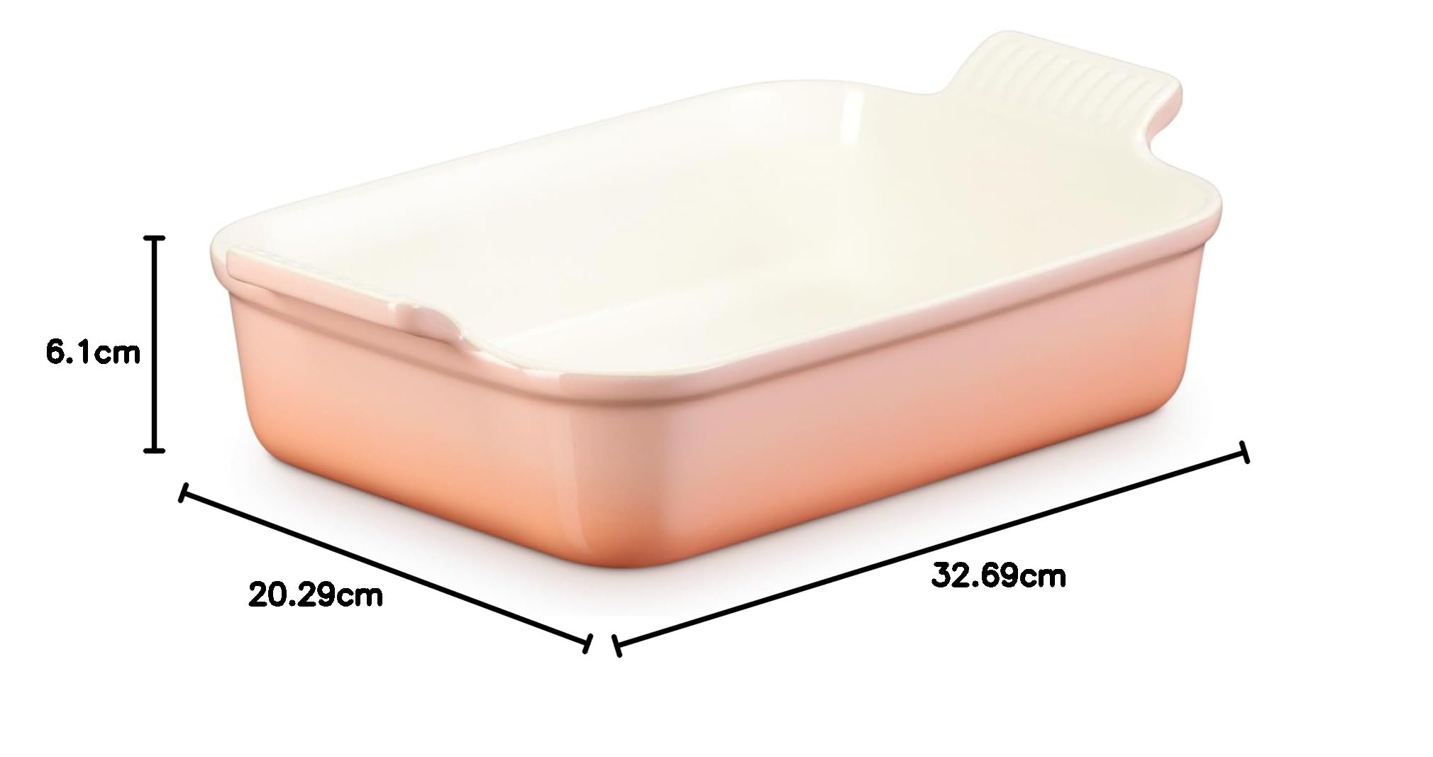 Le Creuset Heritage Pêche Piatto Rettangolare 26 Cm