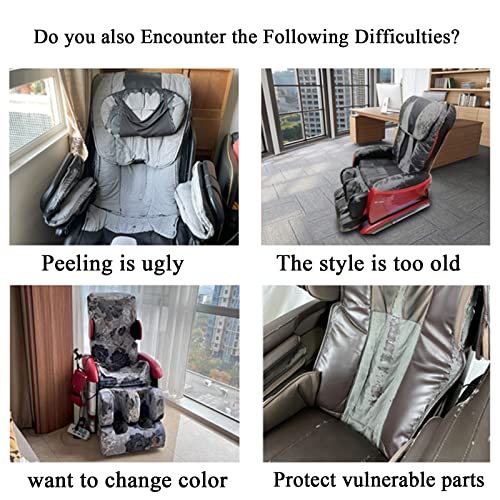 Riyifer Massage Chair Cover Full Body, Shiatsu Zero Gravity Single Recliner Chair Made Of Stretch Fabric Armchair Dustproof Cover Does Not Fade,Gray,Upper Body #TOP7