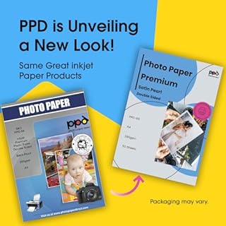 PPD 50 X A4 Papier Photo Double Face Satiné Jet d'encre, Fort Grammage 290g, Papier Recto Verso de Qualité Professionnelle pour Brochures PPD-69-50