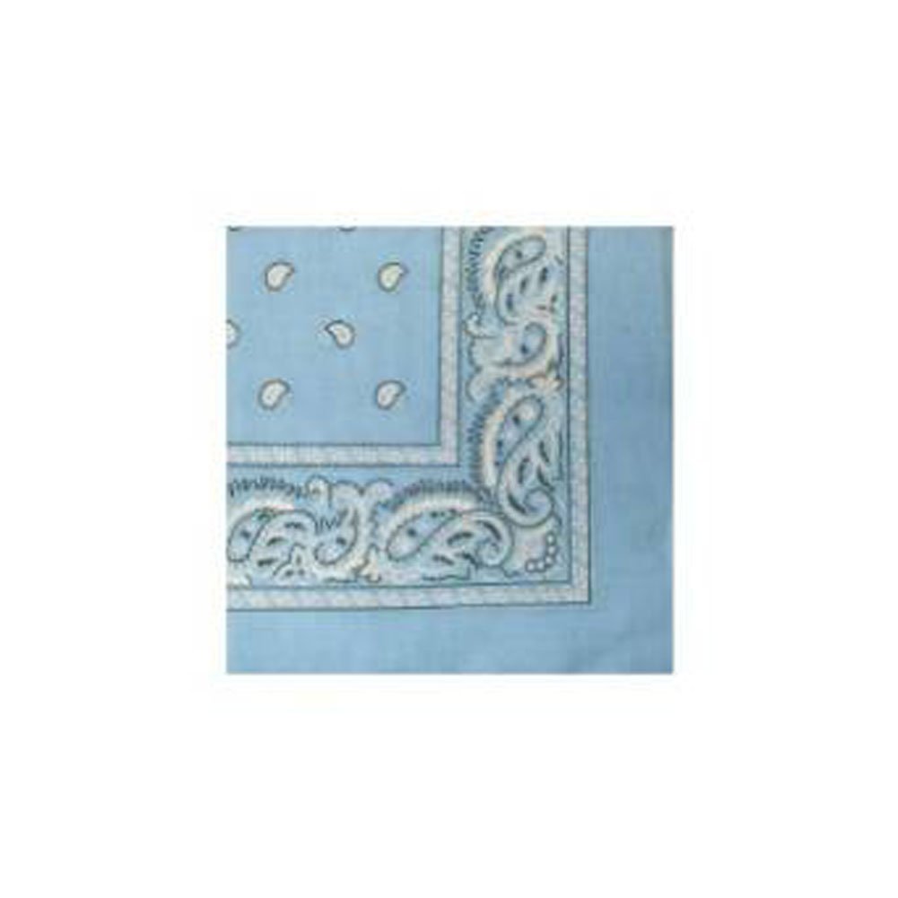 Bandanas by the Dozen (12 units per pack, 100% cotton) (Dozen-Baby Blue Paisley)