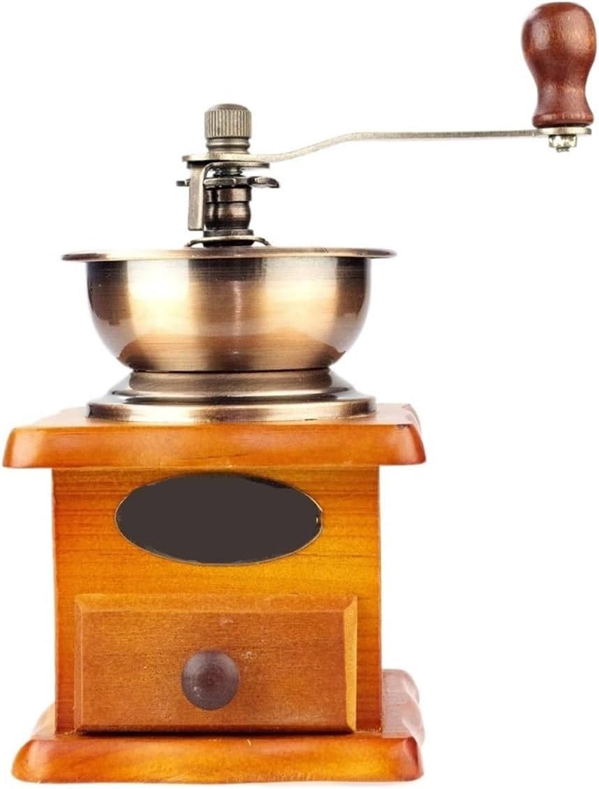 Manual Coffee Grinder Hand Crank Bean Burr Spice(Light Brown)