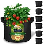 Gardzen 15 Gallon Grow Bags 6-Pack, 500G Thick Nonwoven Fabric Pots with Waterproof Liner & Breathable Bottom, for Hot Dry Climates