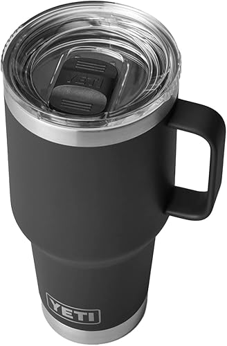 YETI Rambler - Taza de viaje de 30 onzas acero inoxidable aislada al vacío con tapa Stronghold color negro