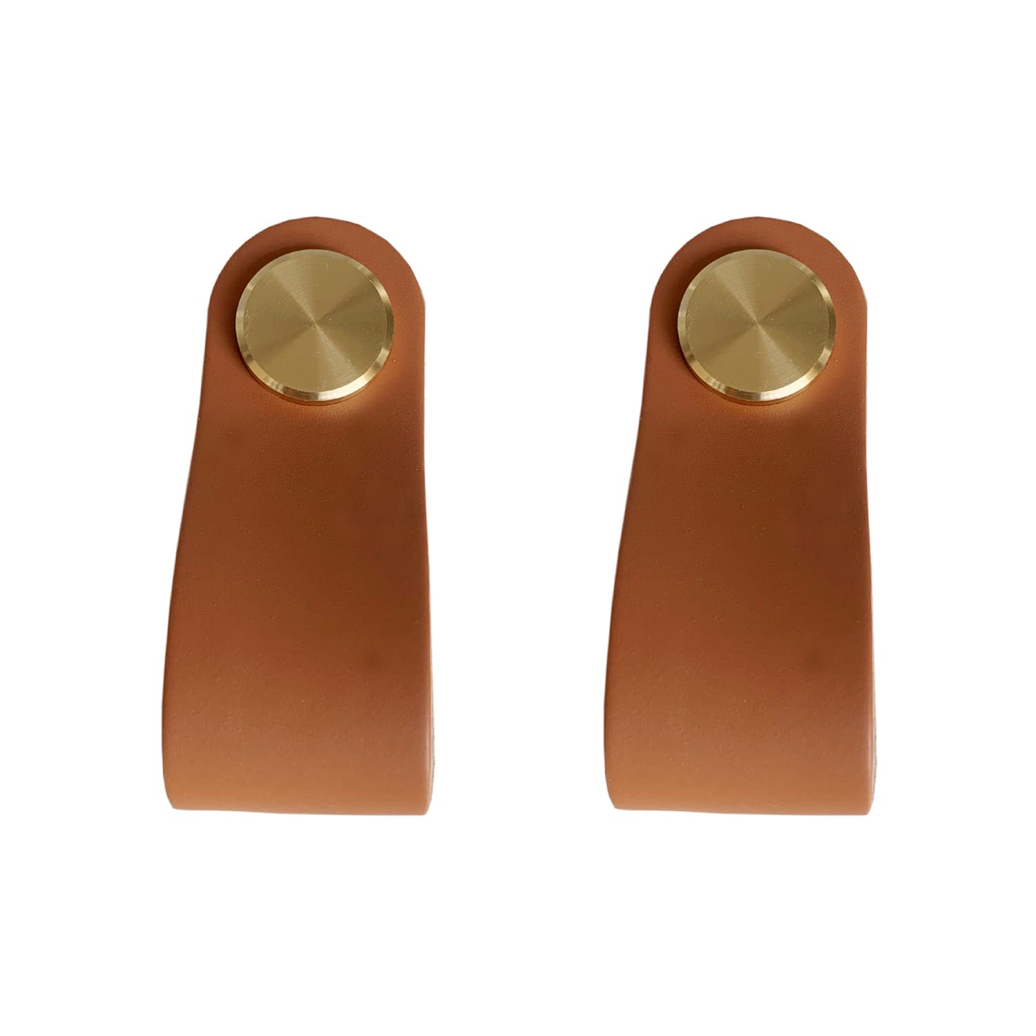 BOOLSFMAM 6 stuks lederen handgrepen voor meubels, 6,4 x 2,5 cm, handgemaakte handgrepen, meubelknoppen, lederen meubelgrepen, ladegrepen, kastknoppen voor keukenkasten, kledingkast