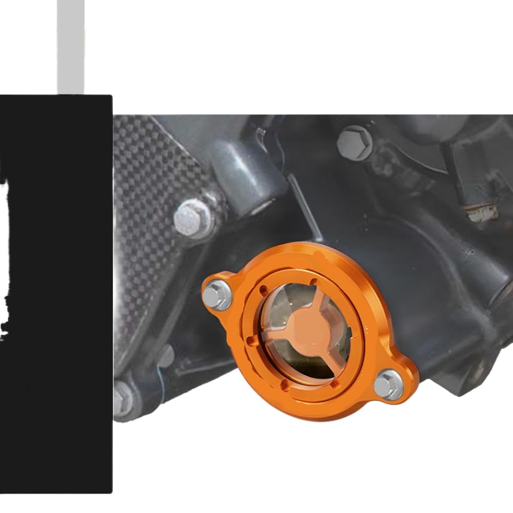 Coperchio filtro olio motore trasparente in alluminio compatibile con 125 200 250 390 2016 2017 2018 2019 2020 2021 2022 2023(black)