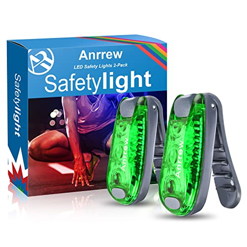 Anrrew Blinklicht Schulranzen Licht LED Sicherheitslicht 2er Set,Clip Reflektor Rucksack licht Lauflicht Kinderwagen Licht.Ideal für Jogger,Schultasche für Kinder, Kinderwagen、leuchtanhänger Hund