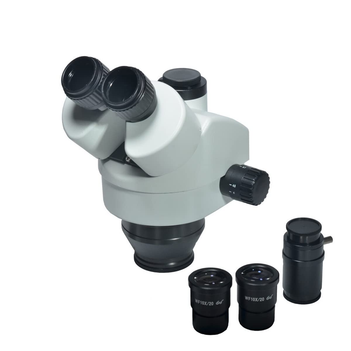 Kit di Accessori per microscopio Set di microscopio trinoculare simul-focale 3,5X-45X con vetrini per microscopio con oculare WF10X/20 (No Objective)