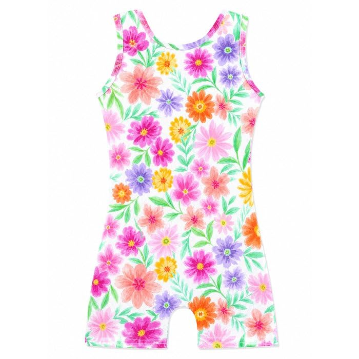 HOZIY Gymnastics Leotards for Girls with Shorts Toddlers Biketards Rainbow Unicorn Dinosaur Mermaid Leopard Flower Galaxy