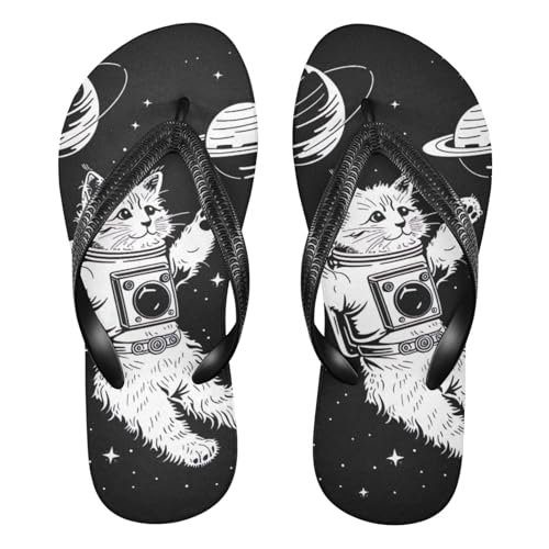 Cute Galaxy Cat Flip Flop Beach Summer Casual Sandal for Women & Men Shower Shoes 20856442