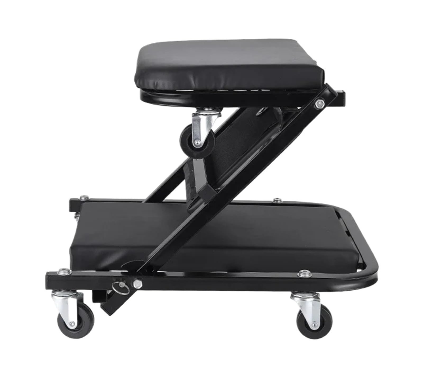 Silla Mecánico con Taburete Taller Banco de Trabajo de Mantenimiento de automóviles con Cama Plegable de 36 Pulgadas, Silla para Taller de automóviles, Ruedas y Rodillos