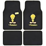 BDK WMT1101 Black Tweety Bird Carpet Floor Car SUV Van & Truck-Original Looney Tunes Design Mats-4 Pieces