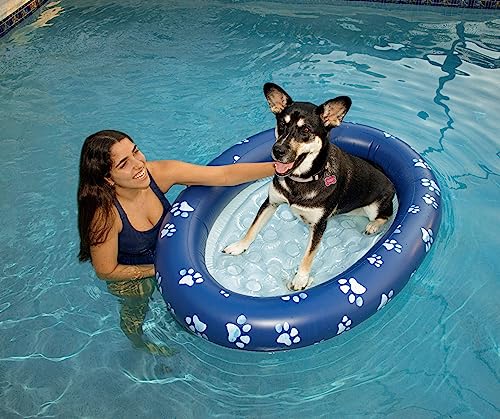 Poolcandy Inflatable Pet Float - Easy Set Up Doggy Pool Floats (Up-To 100Lb Paw Large) #TOP3