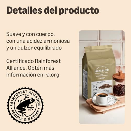 Miniatura 3 de by Amazon 100% arabica Café En Grano Natural Classico, tueste medio, Puro arabica, certificado Rainforest Alliance, 1 kg (Paquete de 2)