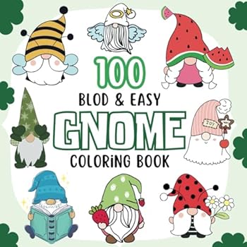 Paperback 100 Bold and Easy Gnome Coloring Book: Embark on a Whimsical Journey with 100 Charming Designs Book