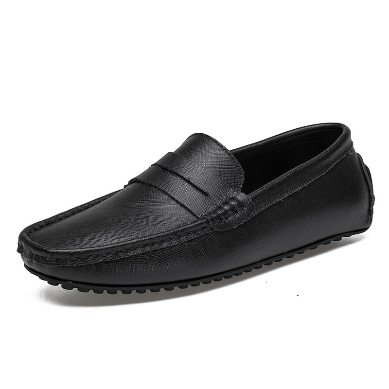 Mens Loafers Shoe Genuine Leather Stitching Details Penny Driving Loafer Anti-Slip Flat Heel Comfortable Outdoor Slip-on