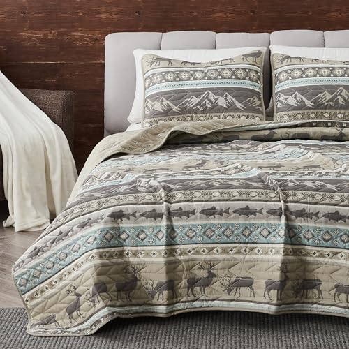 Great-Bay-Home-2-Piece-Reversible-Rustic-Lodge-Bedspread-Quilt-with-1-Sham-All-Season-Quilt-Set-TwinTwin-XL-Yosemite Great Bay Home 2 Piece Reversible Rustic Lodge Bedspread Quilt with 1 Sham All Season Quilt Set TwinTwin XL Yosemite