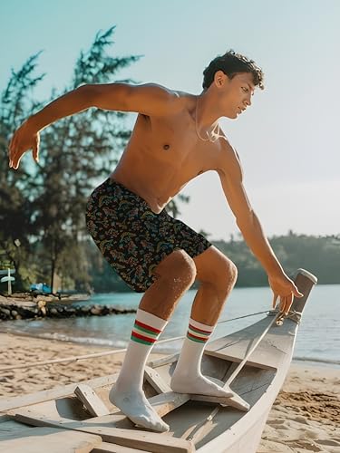 Mens Swim Trunks 7 inch Inseam Quick Dry Board Shorts Running Bathing Suit with Side Pockets Mesh Lining3