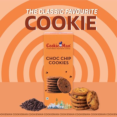 Image of CookieMan Choco Chip Cookies - 150g | Biscuits made with Premium Chocolate Chips for a Rich, Intense Flavor | Perfect Snack Jar for Home, Office or Travel