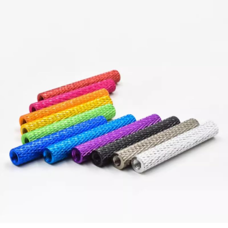 6063 Aluminum Alloy Textured Round Aluminum Column 10pcs RC UAV FPV Quadcopter Connecting Column Aluminum Tube Support Column M3 (Orange Color, M3x28mm=10pcs)