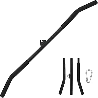 Lat Pull Down Bar 39.37In for Cable Machine, Detachable Lat Pulldown Attachments, Rubber Wrapped Lat Pulldown Bar, Exercises Tricep Back Muscles, LAT Bar Pull Down Attachment for Gym Pulley System