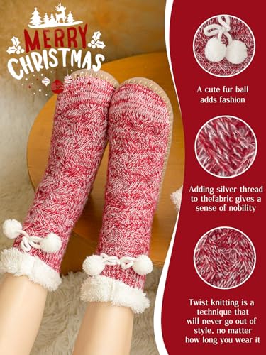 Image of Vihir Cozy and Warm Slipper Socks with Suede Non-Slip Sole For Women,And Stylish Indoor House Shoes