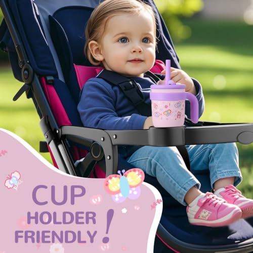 Image of 14 oz Toddler Tumbler with Handle, 2 Pack Kids Straw Cups with Sippy Lid