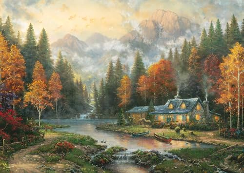 Schmidt | Thomas Kinkade: Evening at Autumn Lake (1,000 Pieces) | Jigsaw Puzzle | Ages 14+ | 1+ Players