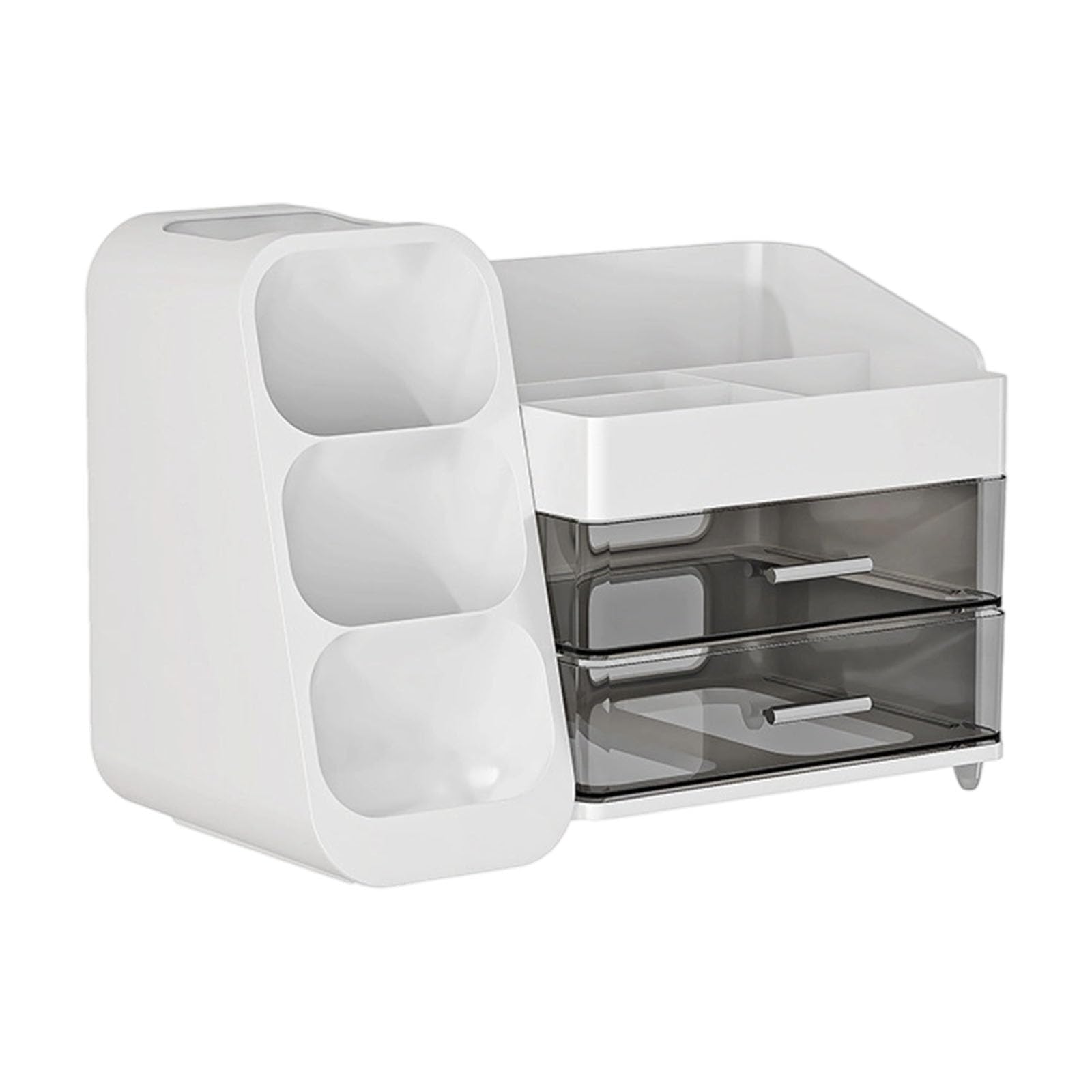 Buxuaaaa White Waterproofs Multifunctional Desktop Organizers With 9 Compartments For Cosmetics Supplies & Beauty Tools Makeup Organiser