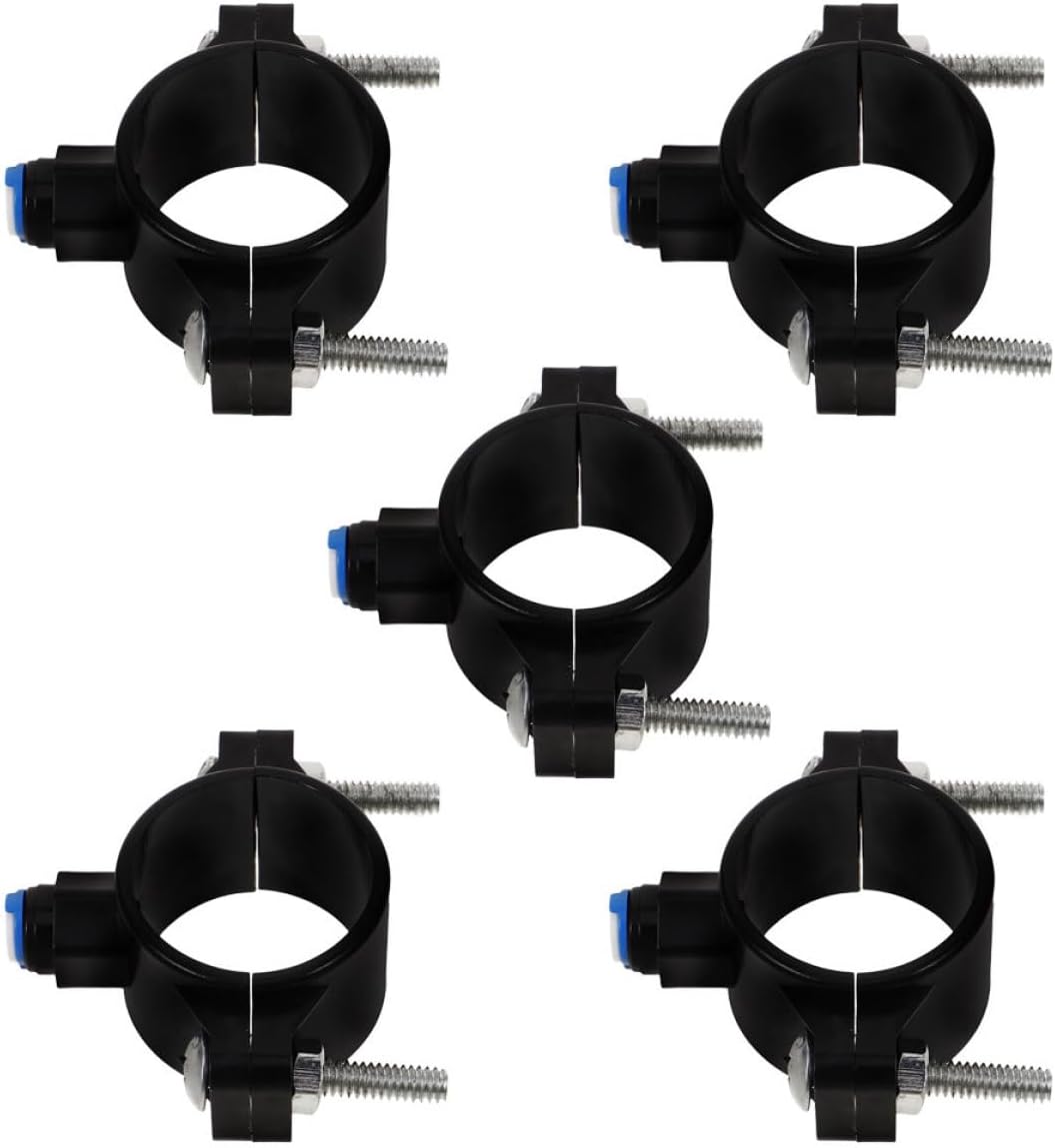 5pcs Black Plastic Water Filter Clips under Sink Drain Valve Clamp for Ro System Water Filtration Replacement Parts with Quick Connect