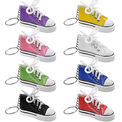 Muka 24PCS Mini Canvas Sneaker Keychains, 3' Shoes Key Ring, Festival Decorations for Party - Random...