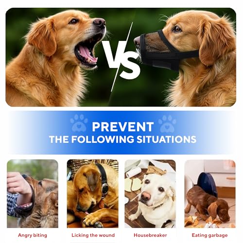 Image of Evollax Dog Muzzle Medium Sized Dogs - Soft Muzzle for Medium Sized Dog with Air Mesh | Adjustable Mussle to Stop Biting Barking and Chewing | Allows Panting and Drinking