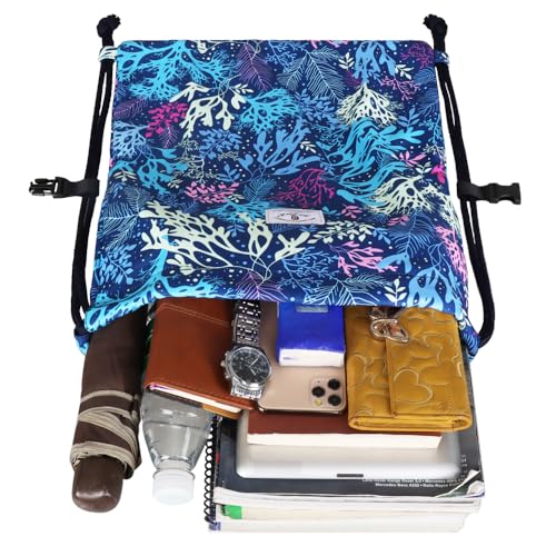 Men and women Drawstring backpack, drawstring bag, sports gym bag (Blue Coral)3