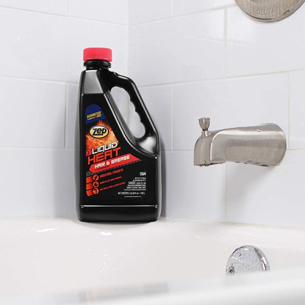 Zep Liquid Heat Hair and Grease Clog Dissolver Gel - 64 oz (Case of 6) ZULHG64 - Professional Strength Formula