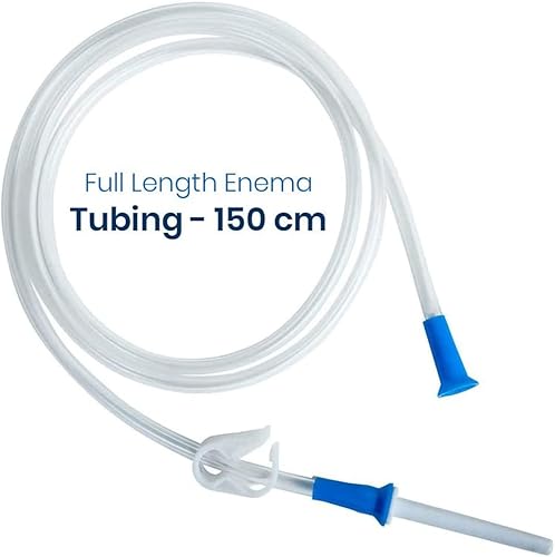 Miniatura 3 de HealthAndYoga Tubo de repuesto para enema  PVC súper económico, higiénico, de grado médico  4.9 ft con abrazadera de manguera y boquilla