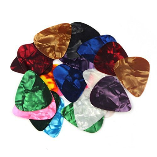 U/K Lot de 20 médiators colorés en celluloïd pour basse de guitare 0,46 mm Très pratiques et populaires - Les Beatles, Paul McCartney, John Lennon, RIngo Starr, George Harrison U/K Lot de 20 médiators colorés en celluloïd pour basse de guitare 0,46 mm Très pratiques et populaires – Image 3