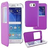 ebestStar - Cover Compatibile con Samsung S6 Edge + Galaxy SM-G928F Edge Plus Custodia Portafoglio Protezione Libro Flip con Finestra View, Viola [Apparecchio: 154.4 x 75.8 x 6.9mm, 5.7