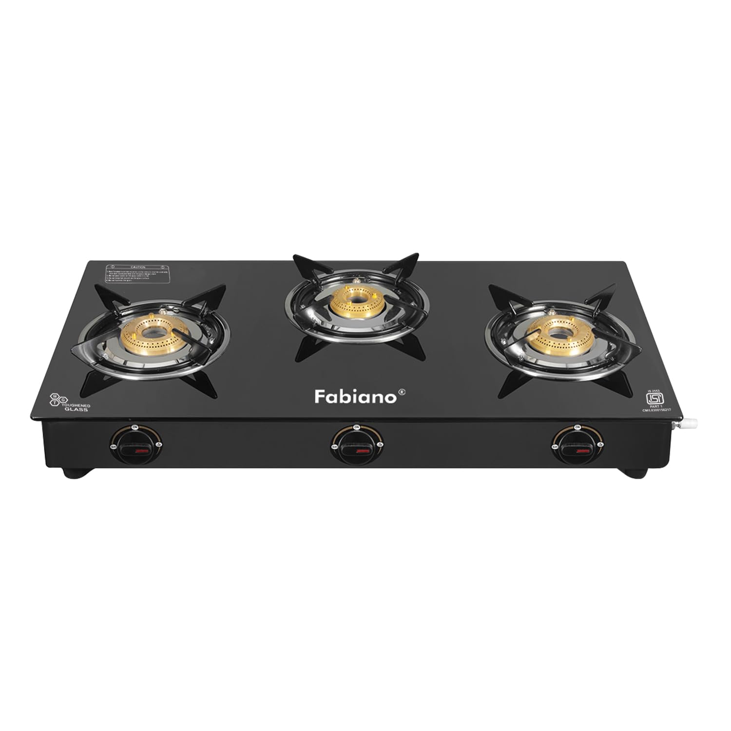 Fabiano 3 Burner Lpg Manual Ignition Smart Gas Stove ISI Certified, High Efficiency LPG To PNG Convertible With Glass Top (Black)-image-19