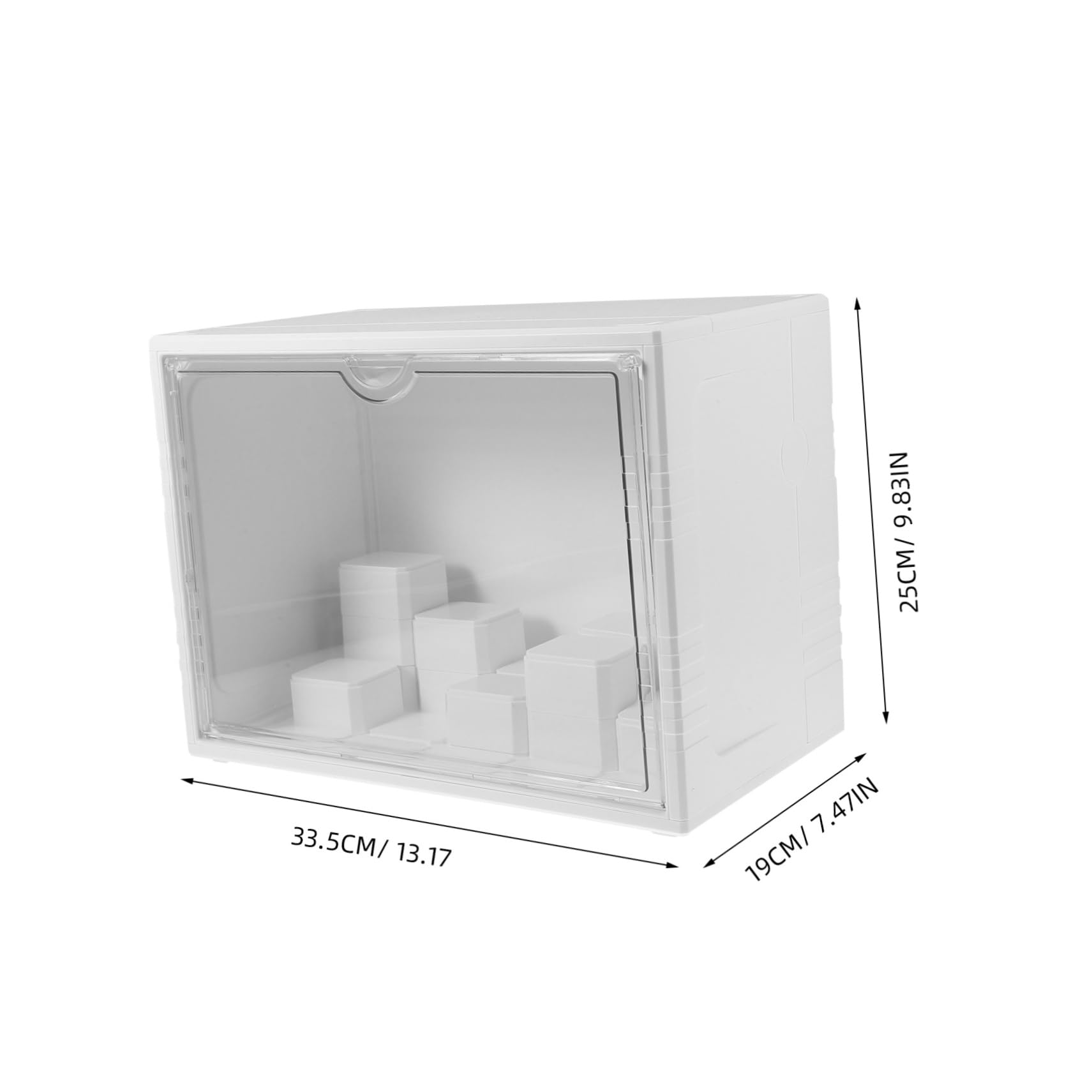 PRETYZOOM Vitrina Coleccionable Transparente para Figuras y Decoración Estante Expositor Mini Gabinete De Rocas Cajas Organizadoras para Oficina y Hogar