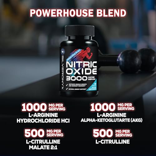 Image of Extra Strength Nitric Oxide Booster - 3X Strength L-Arginine AKG & Citrulline Malate - Men & Women Premium Pre Workout Nitric Booster - Natural Energy & Muscle Support, Bottled in USA - 60 Capsules