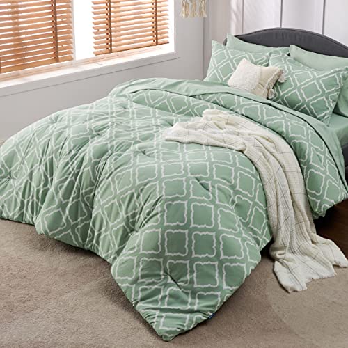 Bedsure Sage Green Comforter Set Queen - Bed In A Bag Queen 7 Pieces, Lightweight Warm Bedding Sets For All Season With Comforters, Sheets, Pillowcases & Shams #TOP1