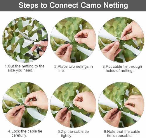 Fousam Camo Netting, Camouflage Net for Hunting Shooting, Military Theme Party Decoration, Sunshade, Car Cover, Army Surplus - Image 3