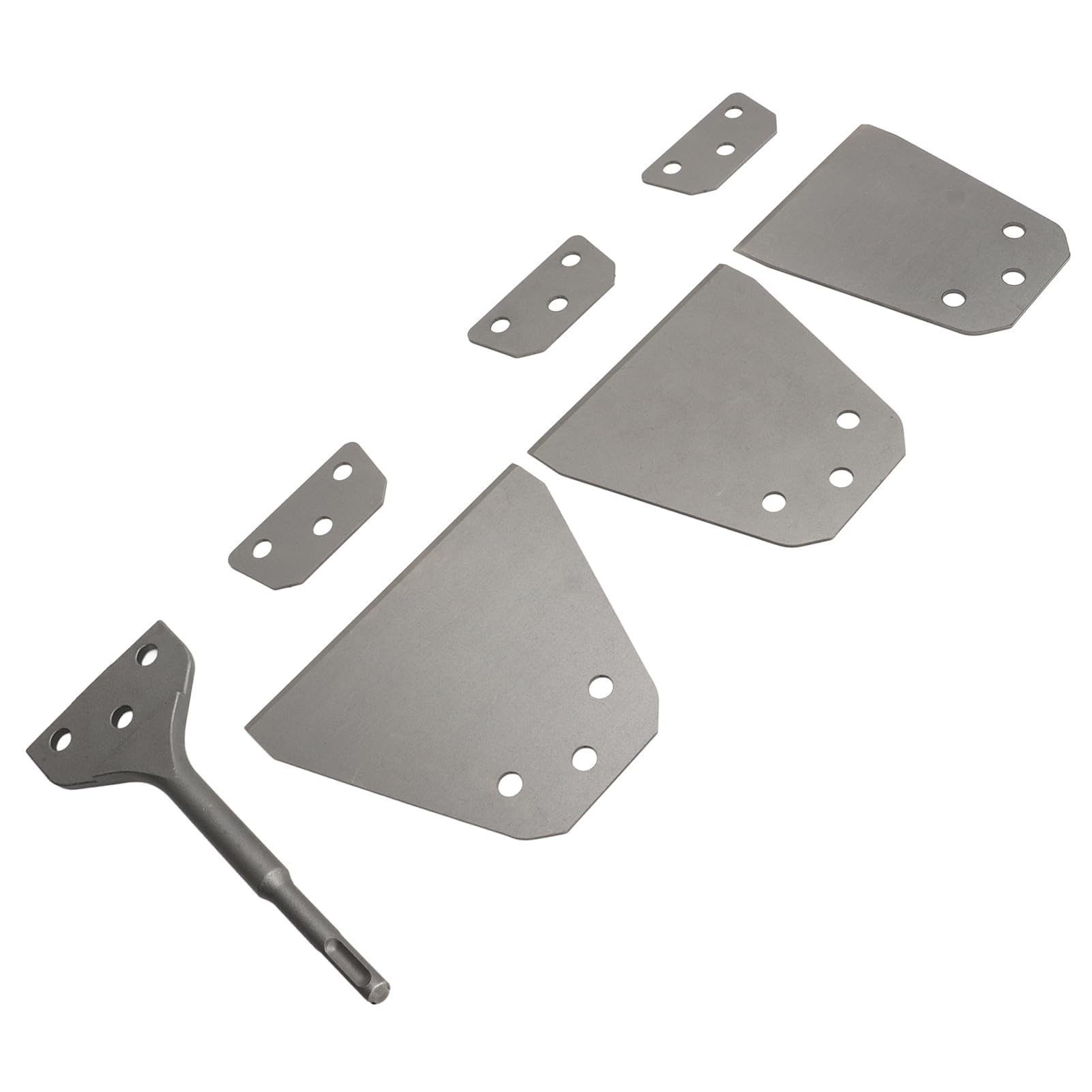 Herramienta de cincel para quitar azulejos, kit de raspador de suelo ultrafino para martillo eléctrico con cuchillas de acero de resorte tratadas térmicamente y mango redondo para eliminación de