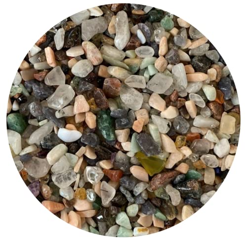 Image of GAF TREASURES 2 oz Lot Natural Mixed Semi Tumbled Gemstone Chips, Crushed Mini Crystals, Undrilled Crystal Chips (Assorted)
