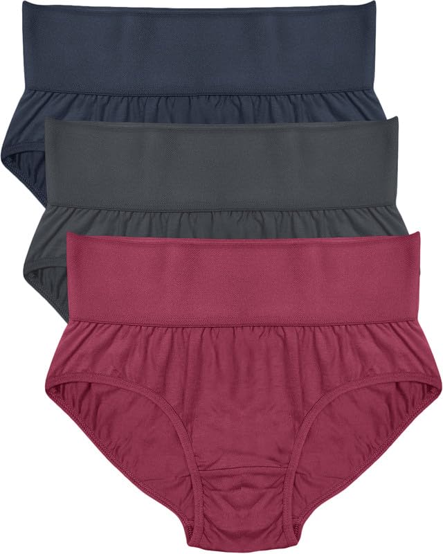 Image of Soft & Comfy Hipster Panties for Women - Pack of 3, 100% Pure Cotton, Wide Elastic Waistband, Multicolor, Perfect for Everyday Wear
