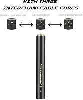 Vista 2 de happymusic CM2 Kit de micrófono de condensador de lápiz profesional de latón, micrófono de instrumento, cápsulas cardioides omni y súper cardioides